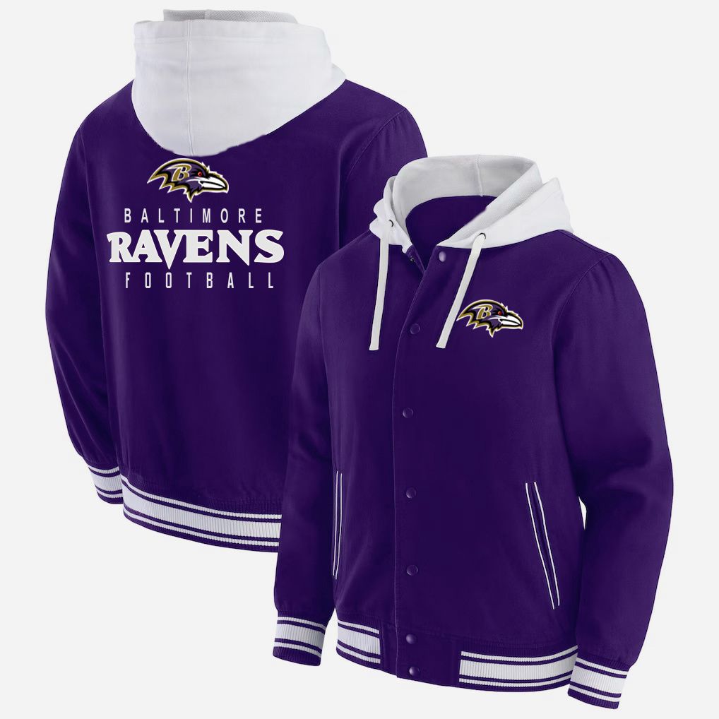 Men 2026 NFL Baltimore Ravens  jacket hoodie Purple 012